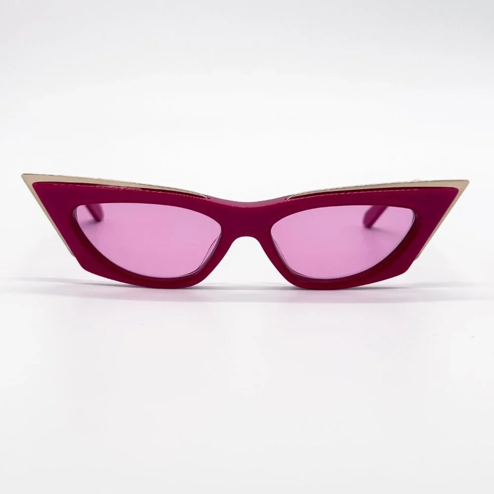 NEW VALENTINO V-GOLDCUT VLS-113C PINK WOMEN CAT EYE SUNGLASSES VALENTINO